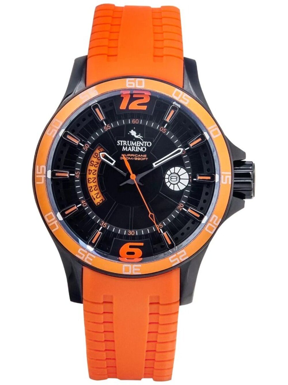 Strumento Marino Hurricane Men’s Diver Watch 300M Orange Strap - New Open Box